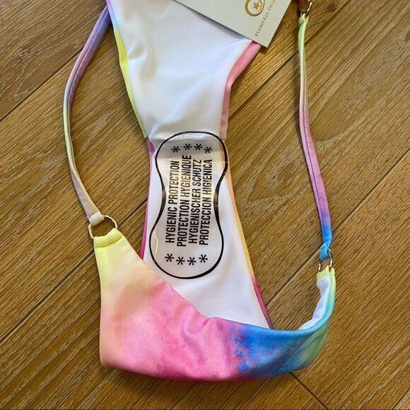 NWT-PLUMERIA Tie Dye/Unicorn “Ariel” High Cut Leg Light Padding Top Bikini - Picture 10 of 13